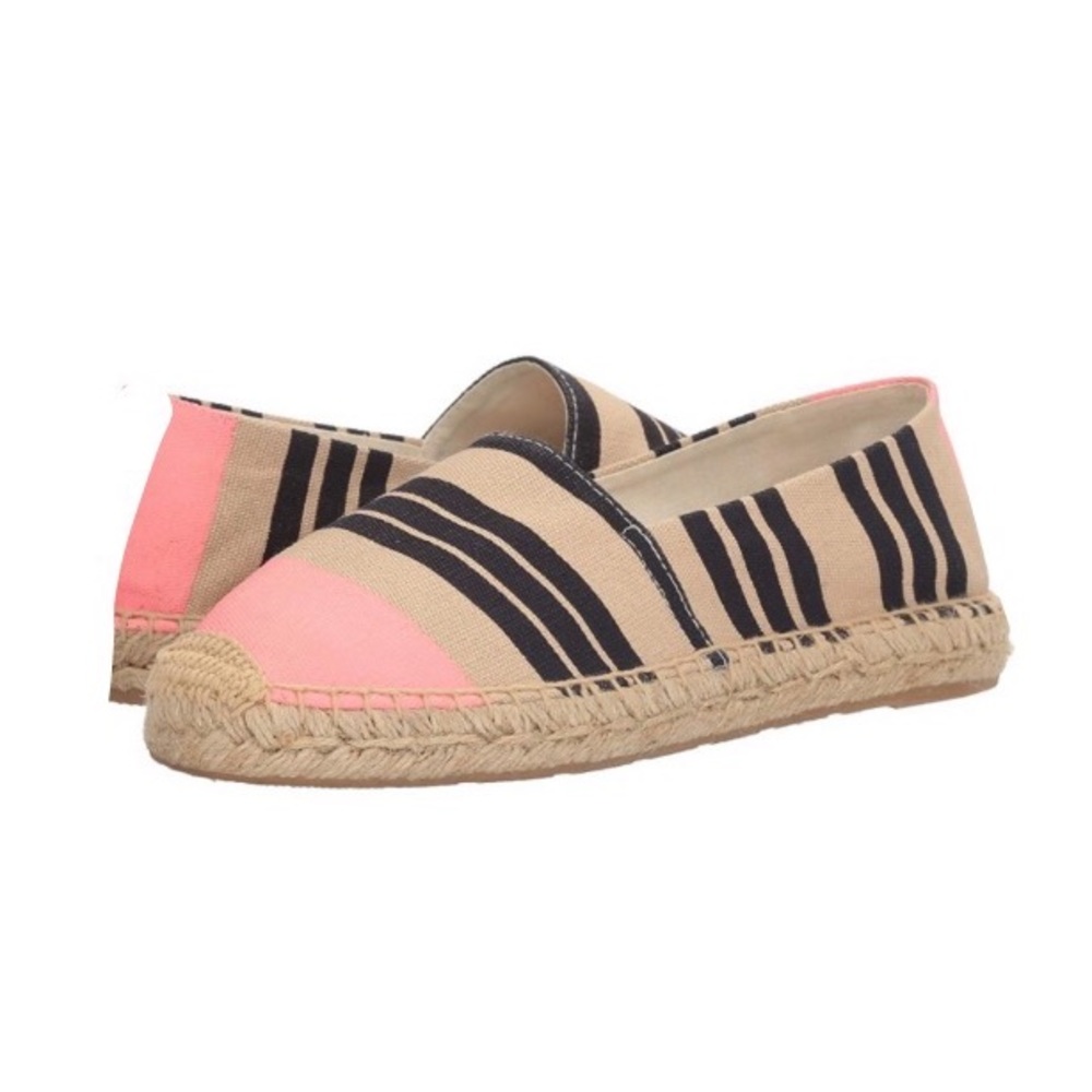 Sam Edelman Veronica Navy and Pink Striped Espadrille.